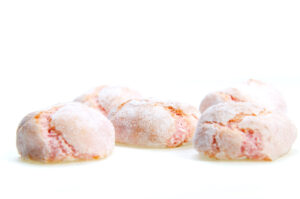 Panellets de fresa para publicad de pastelería