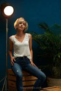 Retrato con iluminación profesional