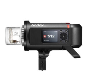 Flash Godox AD600Pro II vista lateral con potencia en el LCD